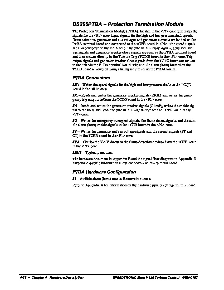 First Page Image of DS200PTBAG1ABA Data Sheet GEH-6153.pdf